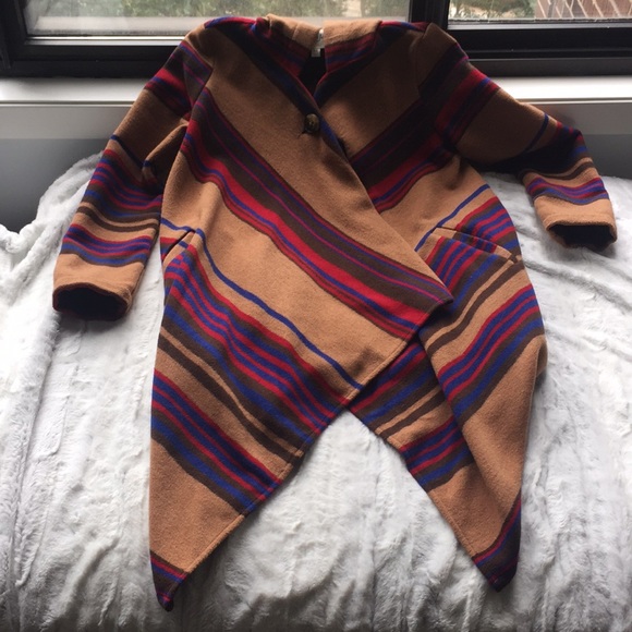 Striped Hooded Flyaway Coat - Picture 4 of 6